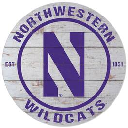 Jardine - Northwestern Wildcats 20'' x 20'' Indoor/Outdoor Weathered Circle Sign - White