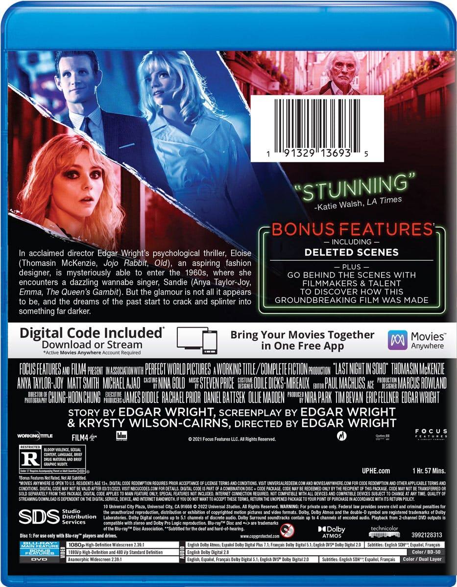 Back. Last Night in Soho (with DVD) [Blu-ray].