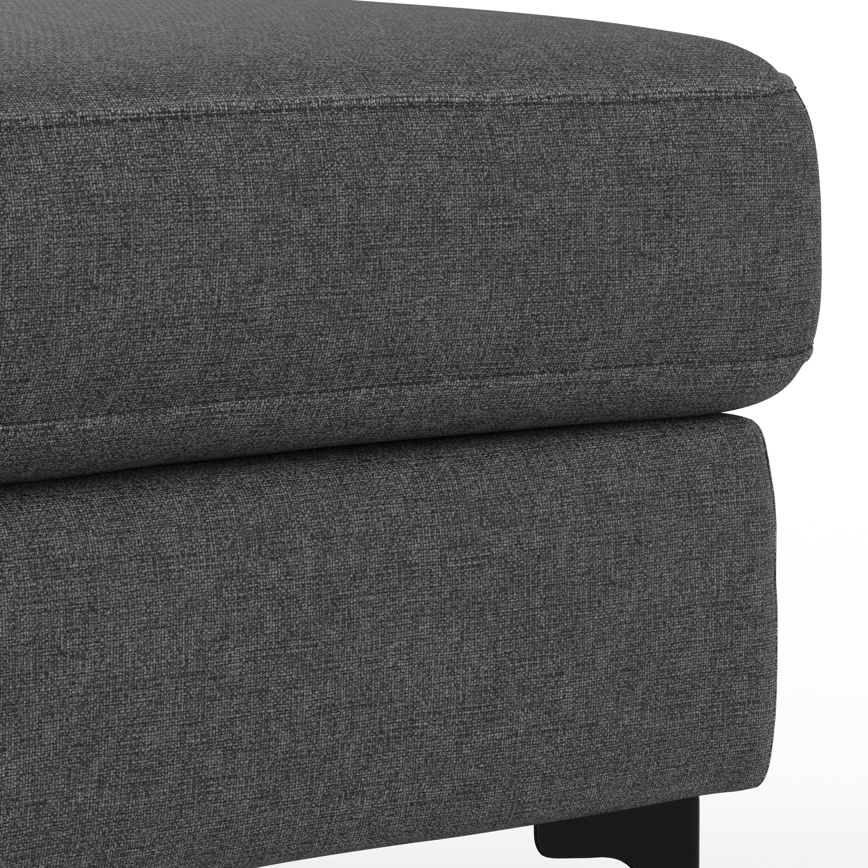 Alt View 5. Simpli Home - Ava Ottoman in Tightly Woven Performance Fabric - Pebble Grey.