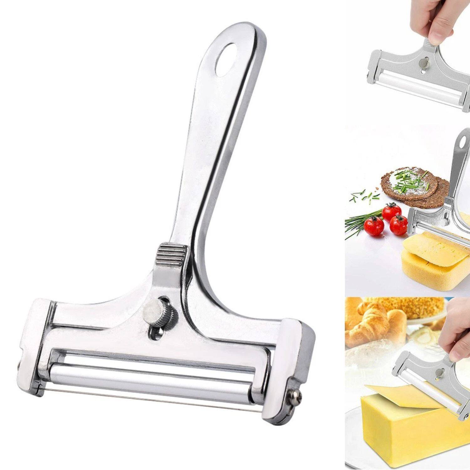 Angle. Home Collection - Adjustable Hard Cheese Slicer Stainless Steel Wire Cutter Kitchen Cooking Tool.