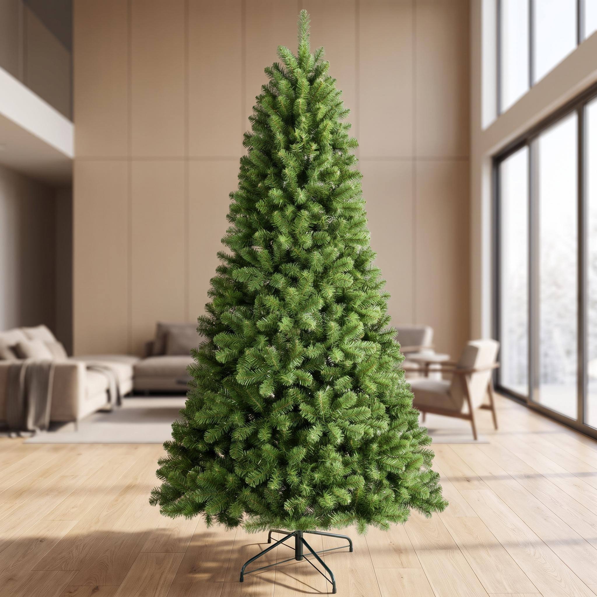 Alt View 10. Forest'nSky - 8 ft. Green Artificial PVC Christmas Tree with 1064 Tips and Memory Wire Hinged Branches - Green.
