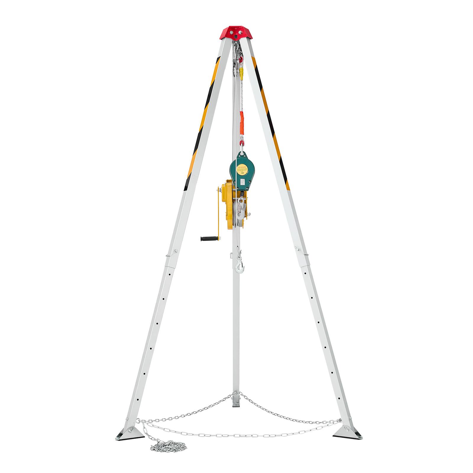 Alt View 5. VEVOR - Confined Space Tripod Kit, Heavy Duty Rescue Tripod Lifting Hoist 2600 lbs Winch, 4.76 ft Adjustable Legs - Silver.