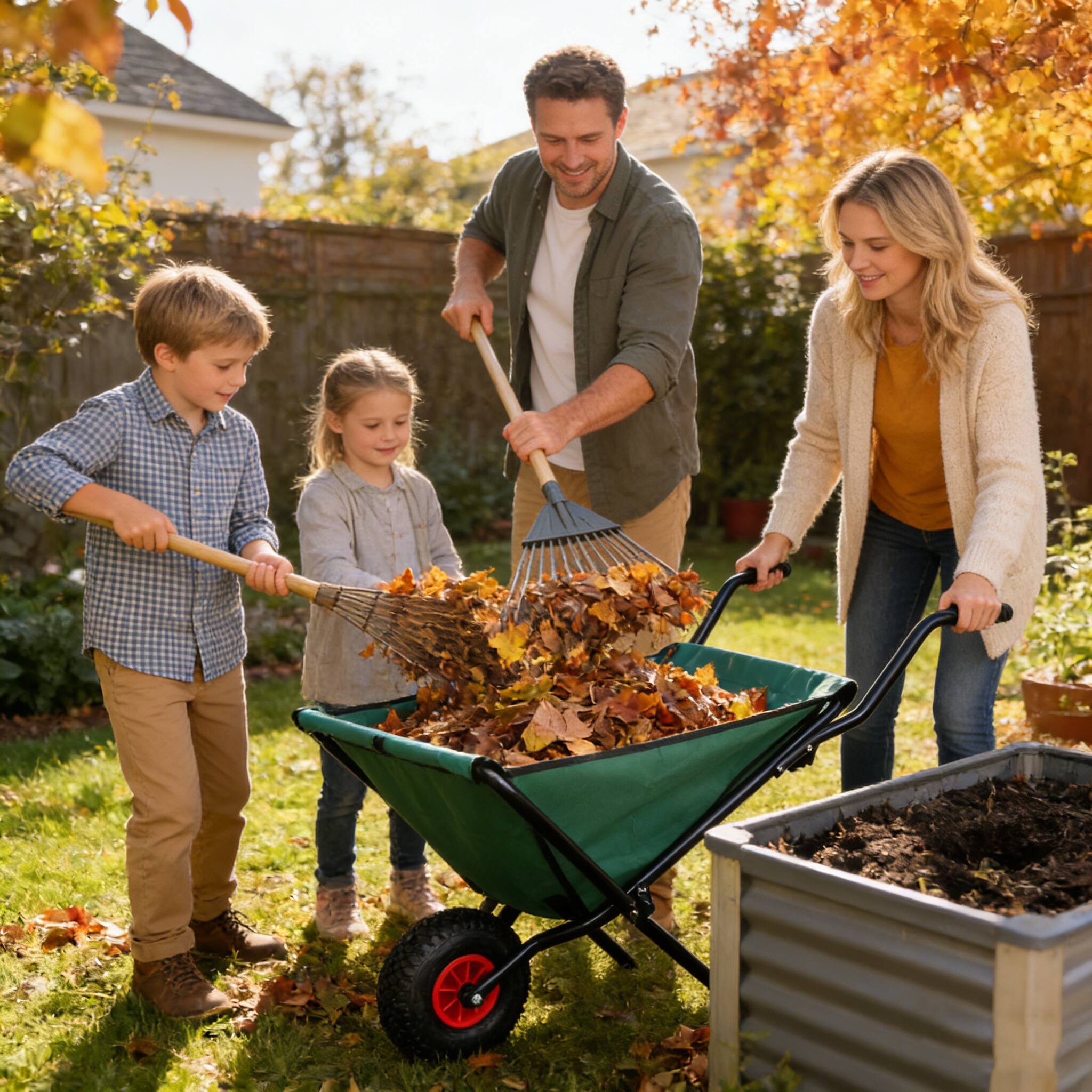 Alt View 3. COWLOWN - Collapsible 176 lb 2 Wheel Garden Wheelbarrow 10in Pneumatic Tire Green Oxford Cloth - Green.