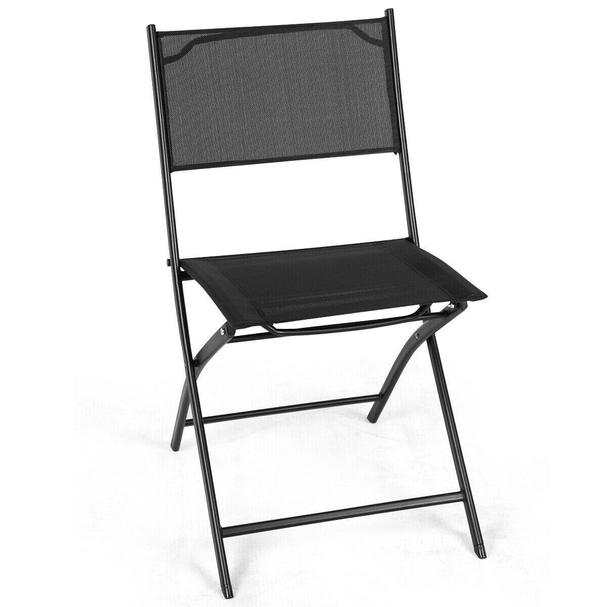 Alt View 9. Costway - Costway Set of 4 Outdoor Patio Folding Chairs Camping Deck Garden Pool Beach Furniture - Black.