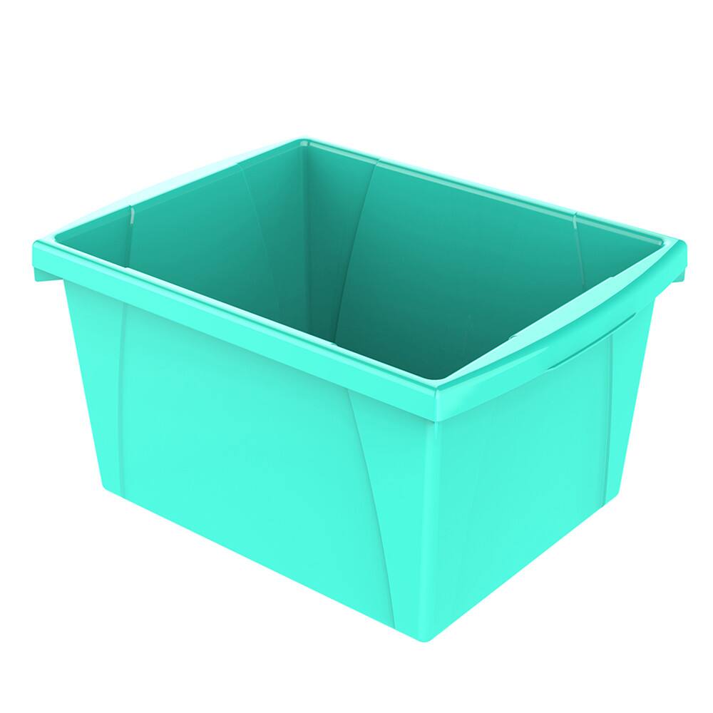 Front. Storex - Storex 4 Gallon Storage Bin, Teal.