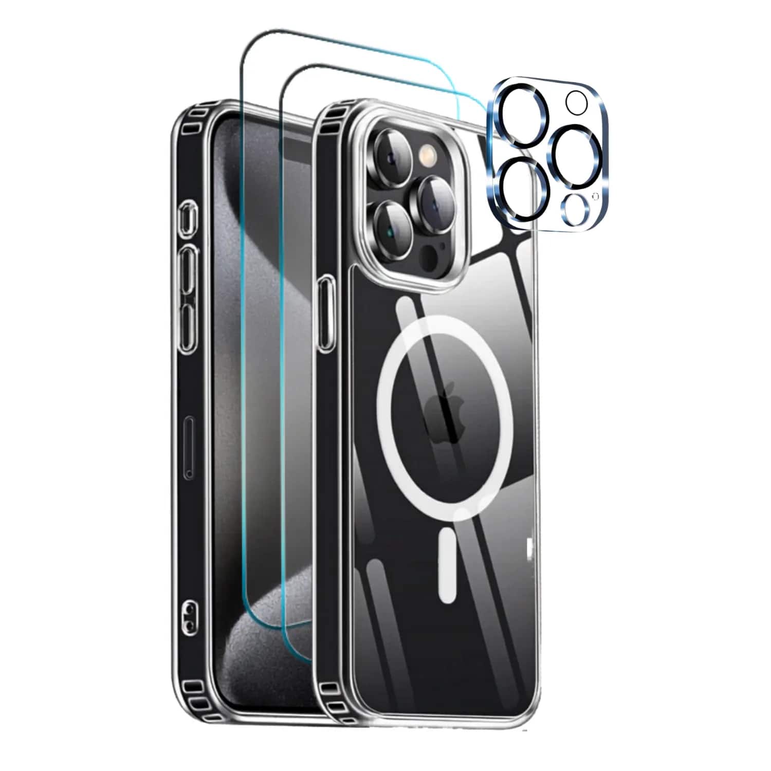 Photos - Case Entronix - Complete Protection Bundle for iPhone 15 Pro Max - Magnetic Clear  with Screen and Camera Protectors - Variet
