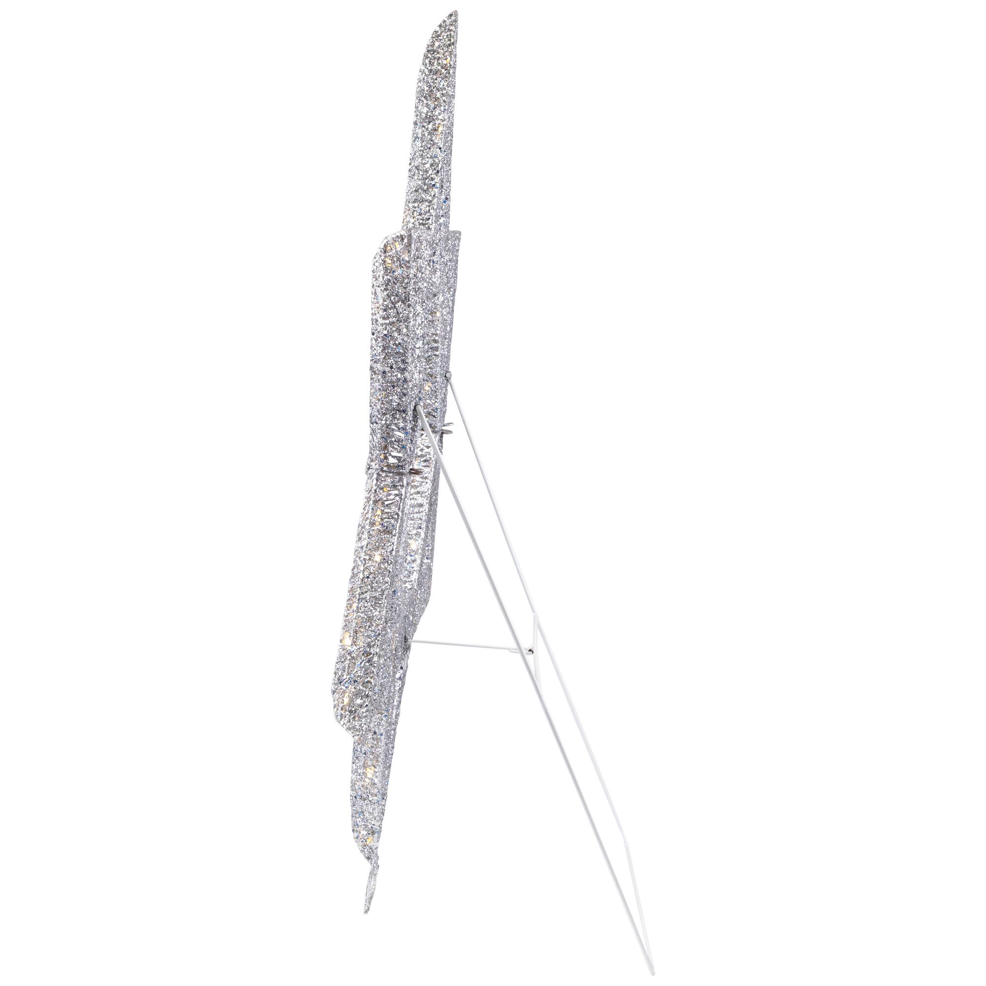 Alt View 5. Northlight - LED Lighted Sequined Star of David Hanukkah Outdoor Decoration - 36" - Silver.