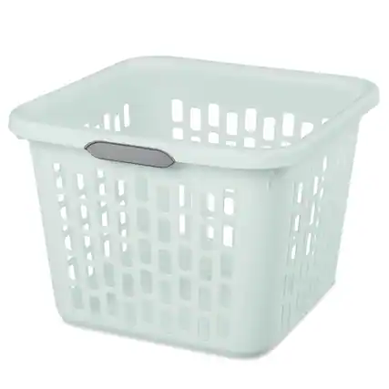 Front. Sterilite - Sterilite Laundry Basket, 1.5 Bushel Plastic Hamper with Handles, Mint, 18 Pack - Mint.