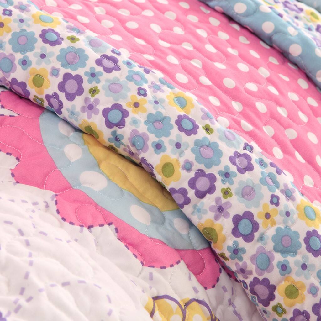 Alt View 5. Gracie Mills - Gracie Mills Alara Springtime Reversible Quilt Set with Throw Pillow - Multi.