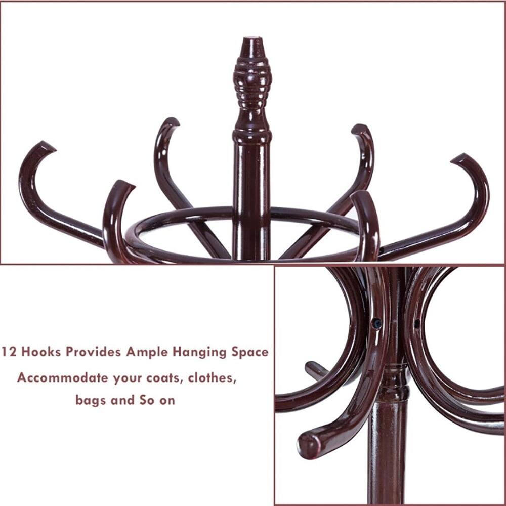 12 Hooks Provides Ample Hanging Space  
Accommodate your coats, clothes, bags and So on