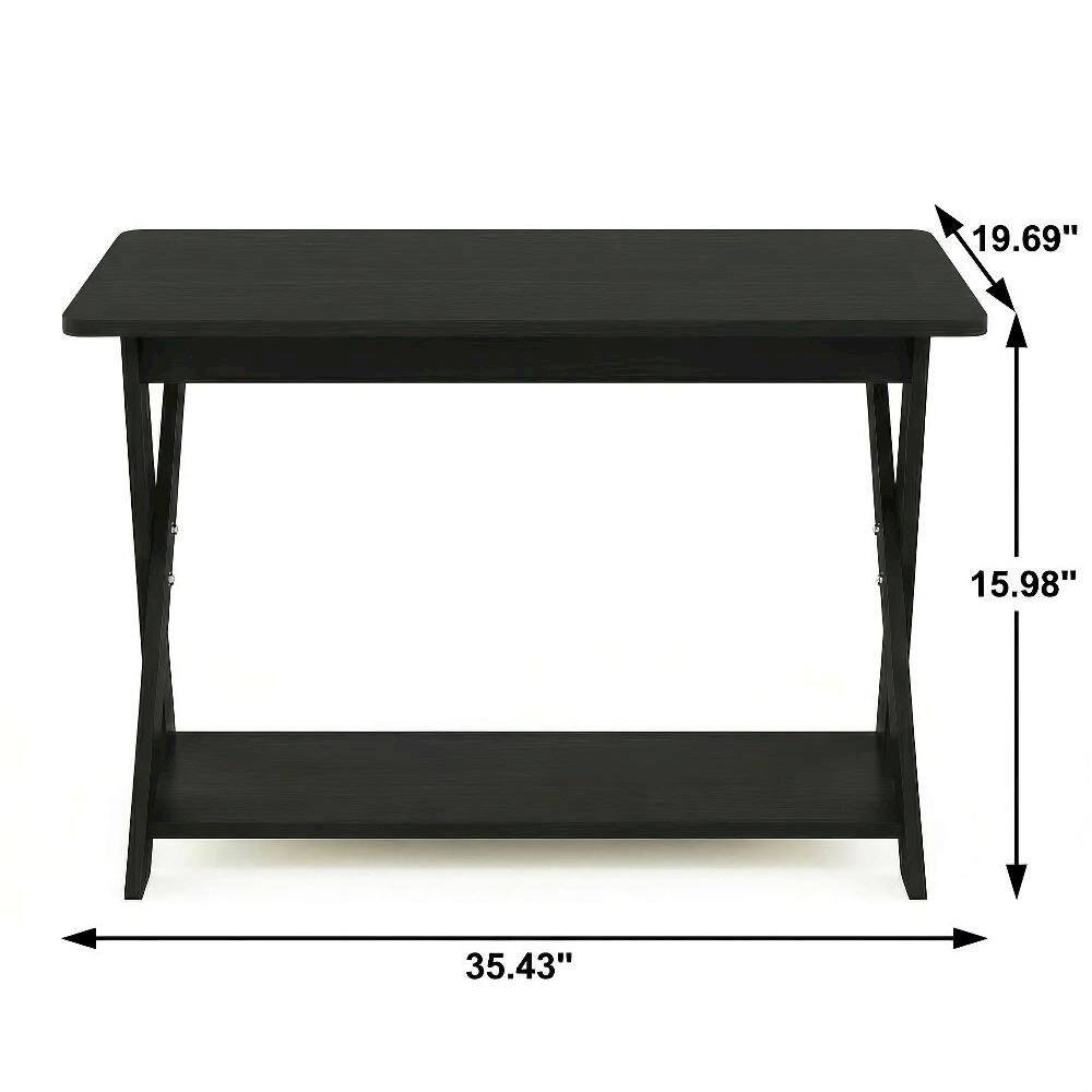FurniFact - Coffee Table with Storage and X-Shaped Legs - Black Espresso price history on PriceWatchPro
