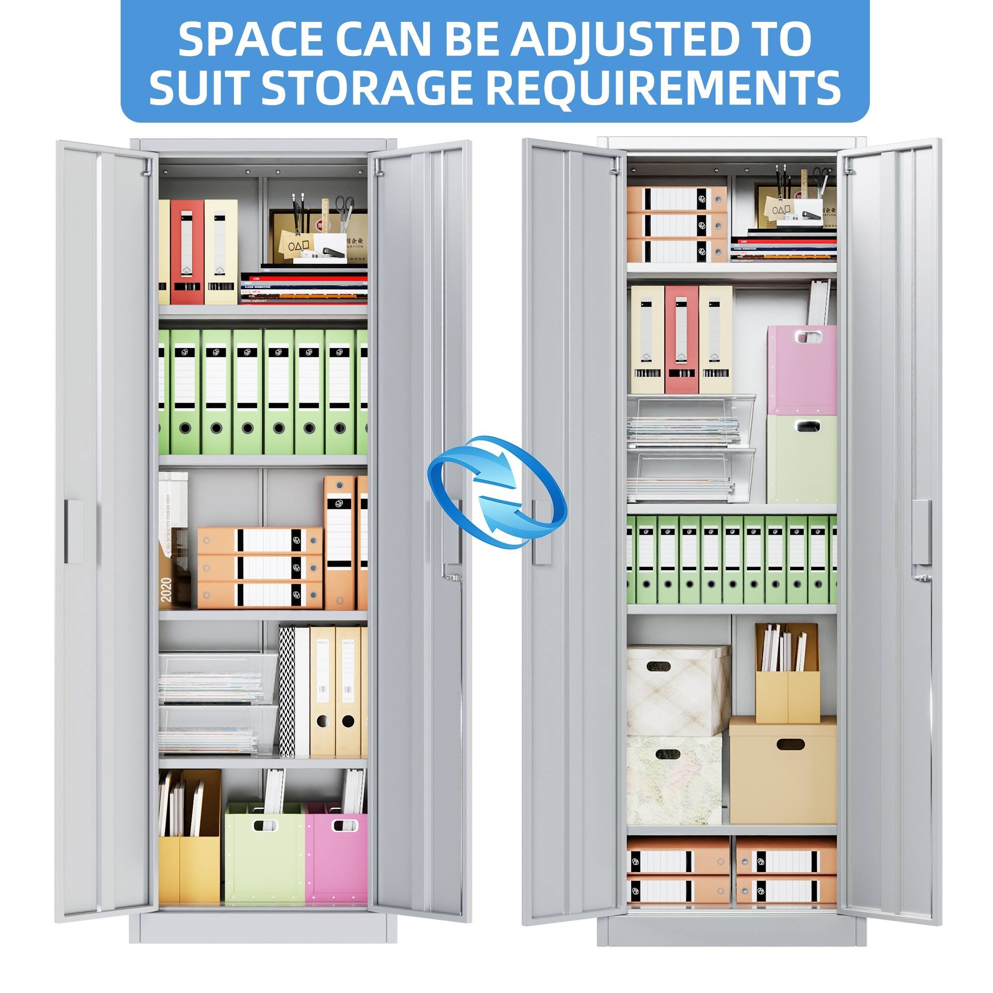 SPACE CAN BE ADJUSTED TO SUIT STORAGE REQUIREMENTS