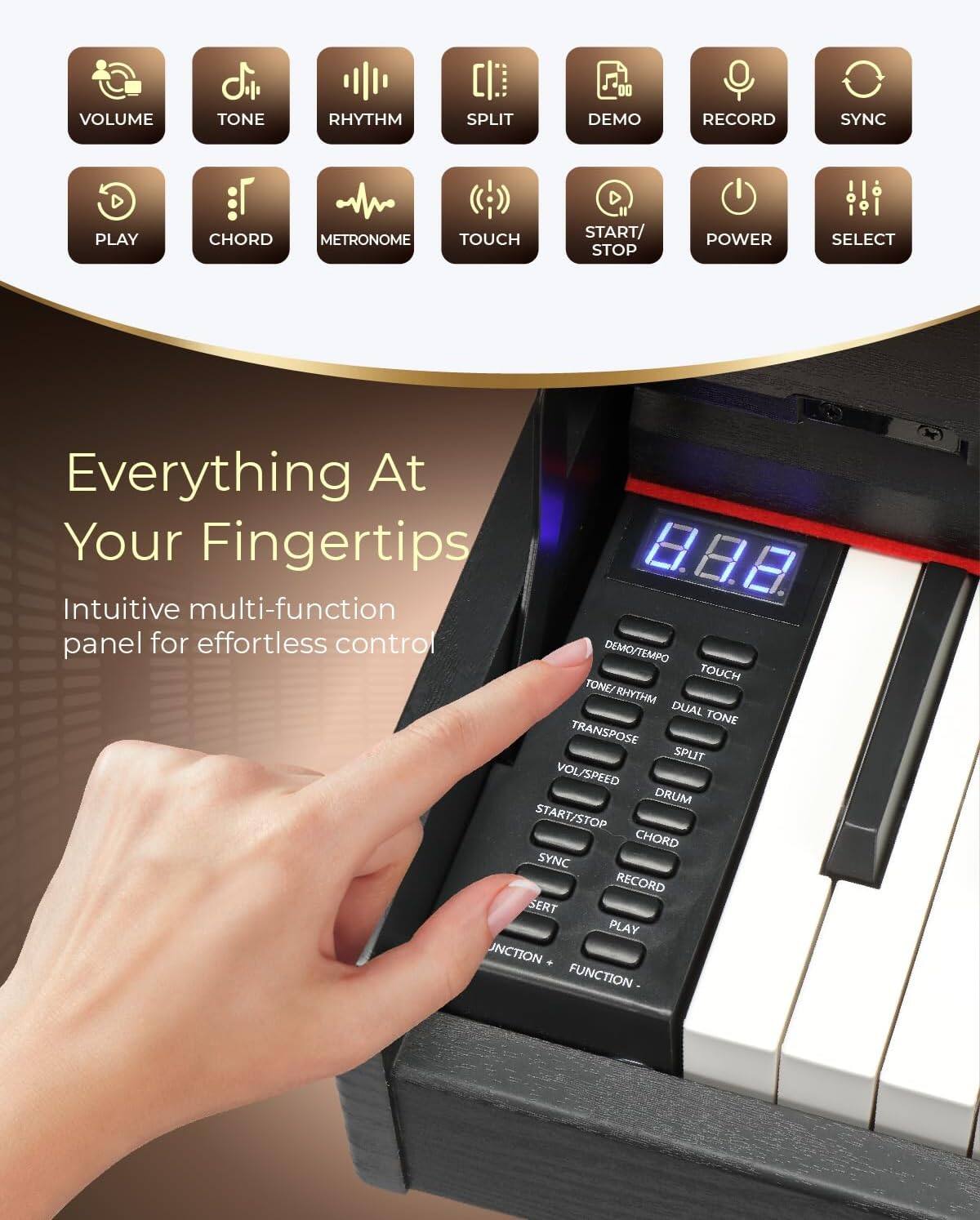 Winado 88 Keys Digital Piano Electric Piano Wooden Desk Piano ...