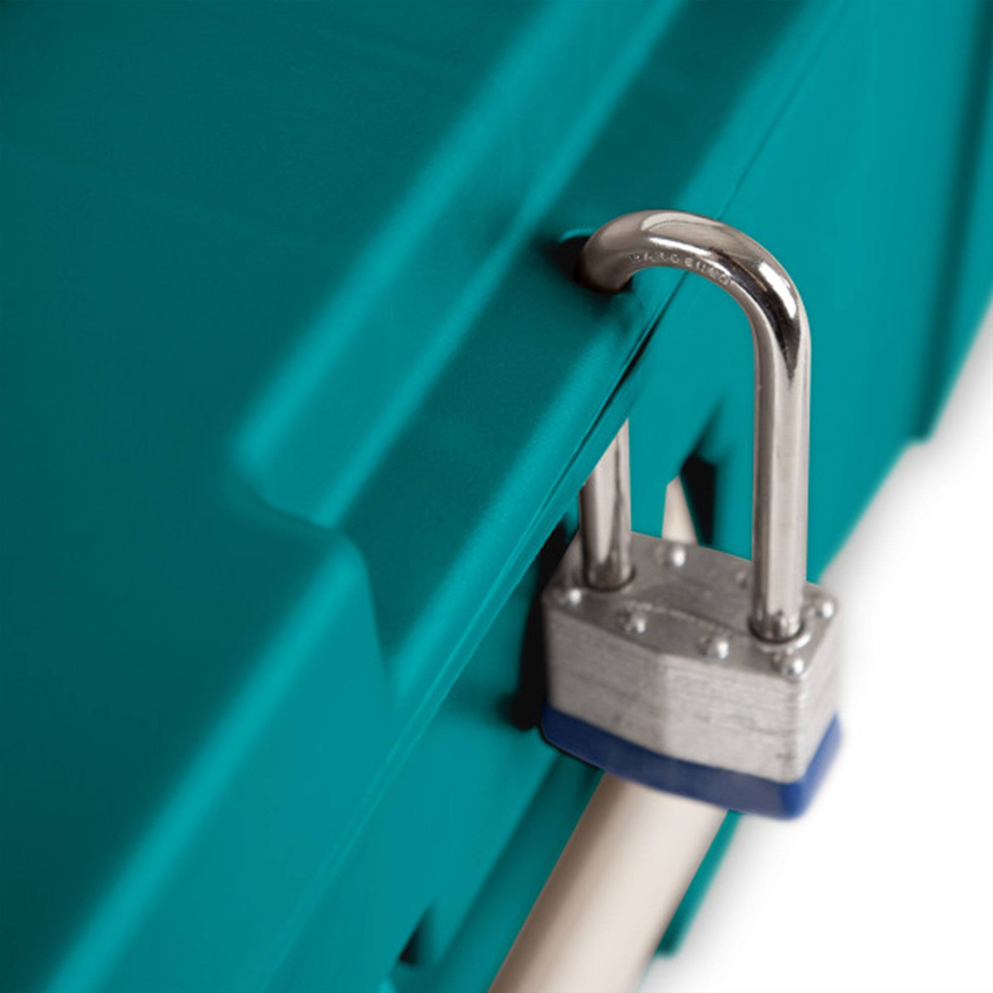 Alt View 7. Sterilite - Sterilite Wheeled Footlocker, Plastic Utility Lockable Storage Container, Teal - Teal.