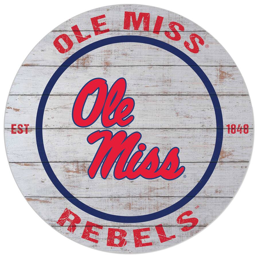 Ole Sign Jardine Ole Miss Rebels 20'' x 20'' Indoor/Outdoor Weathered Circle ...