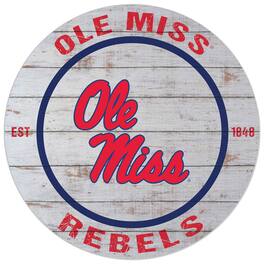Jardine - Ole Miss Rebels 20'' x 20'' Indoor/Outdoor Weathered Circle Sign - Multicolor