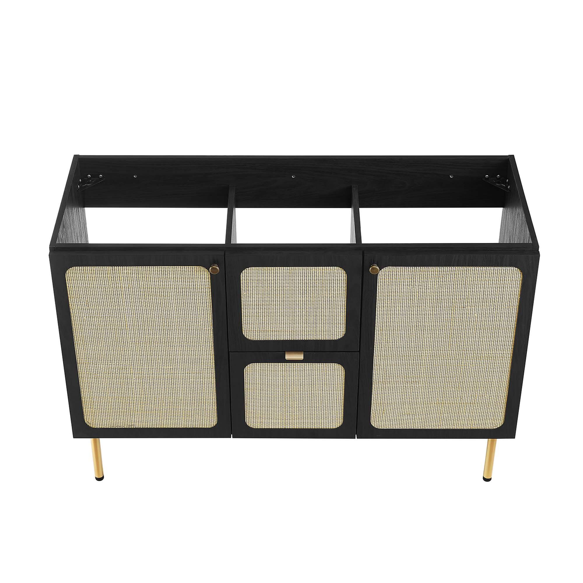 Alt View 9. Modway - Chaucer 48" Bathroom Vanity with White Basin Included by Modway - Black White.