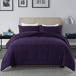 Cedar Assembly - Comforter Set all Season Bedding Comforters Sets With 1 Pillow Case 2 Pieces Bed Down Alternative Sets - Purple-Queen