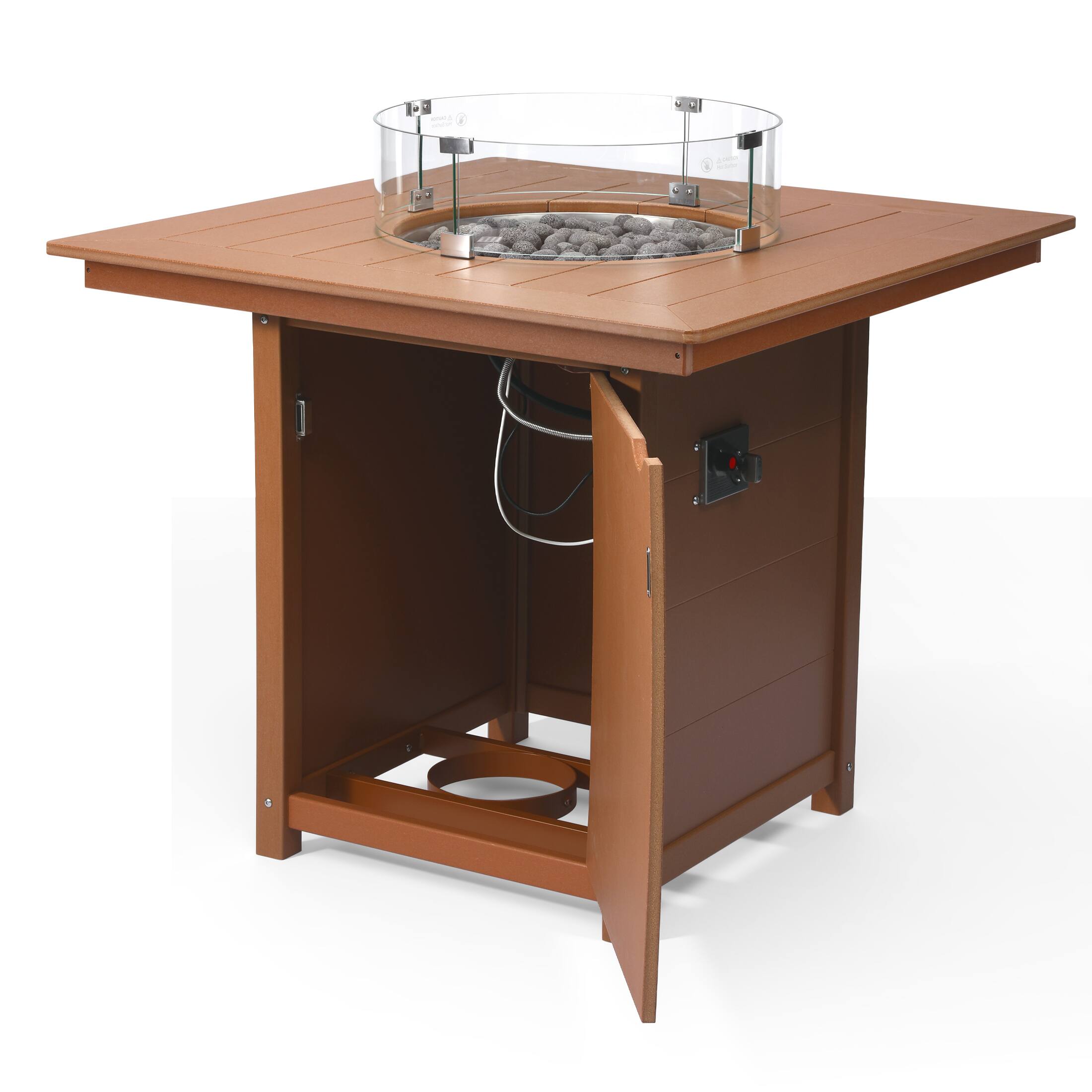 Left. WestinTrends - WestinTrends Helios 42" Modern Outdoor Patio Gas Propane Square Fire Pit Table.