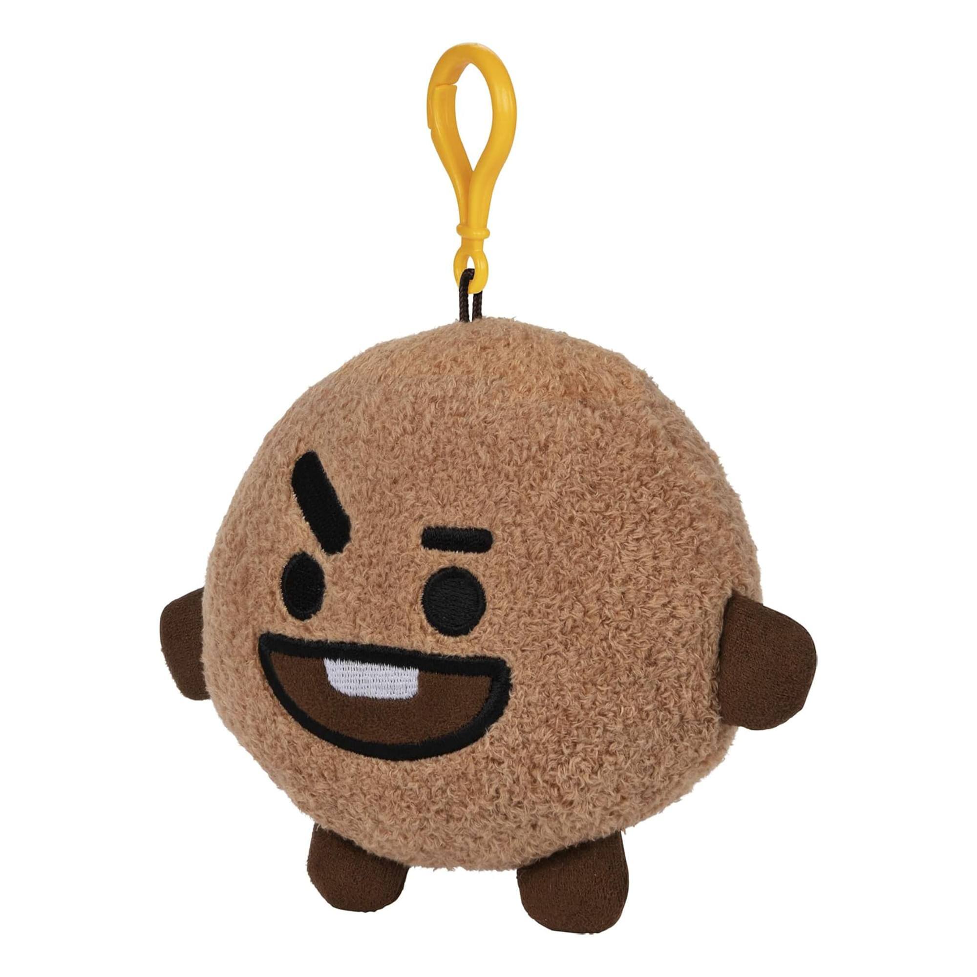 Alt View 2. Gund - Line Friends BT21 4 Inch Plush Backpack Clip | Shooky - Brown.