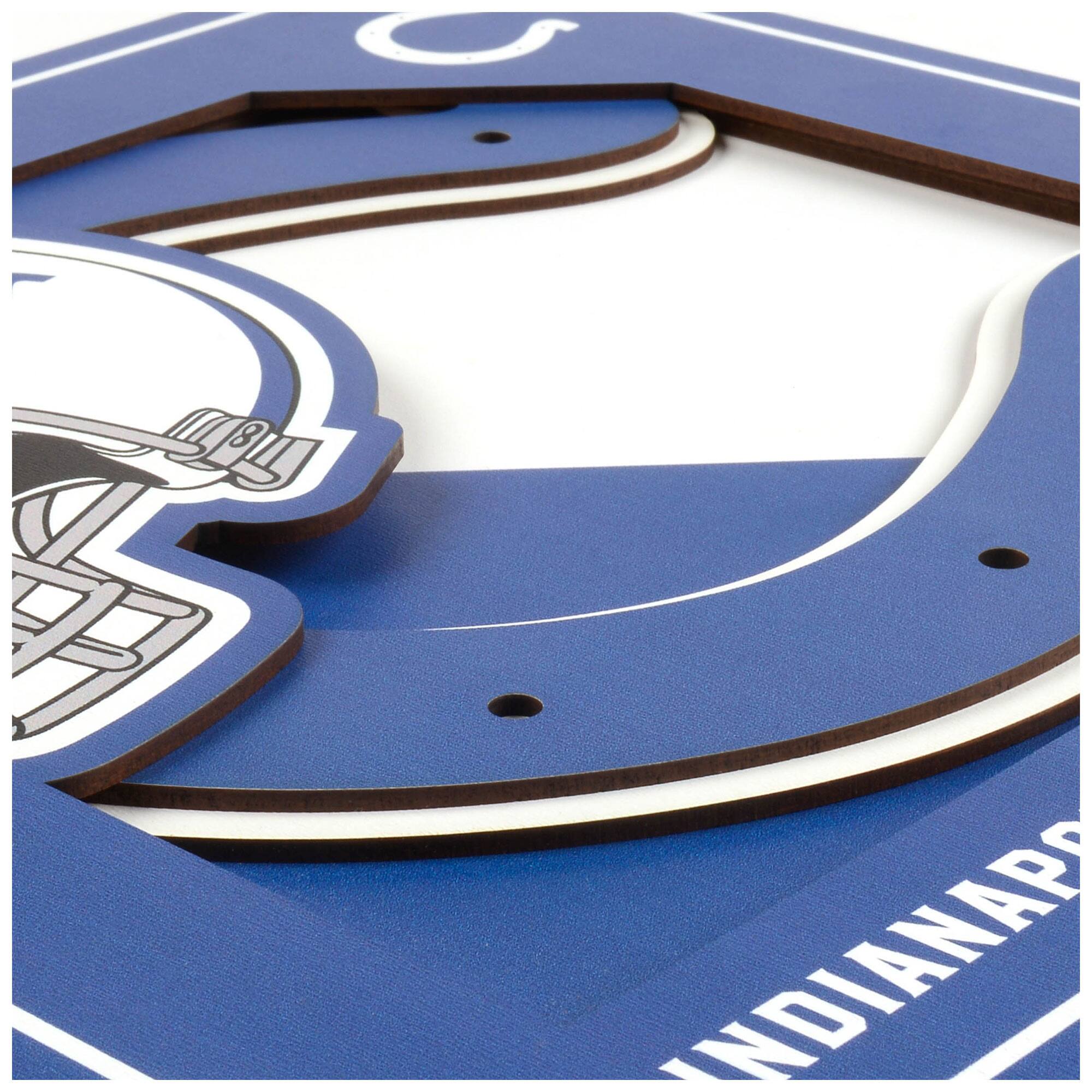 Alt View 1. YouTheFan - Indianapolis Colts 12'' x 12'' 3D Logo Wall Art - Multicolor.