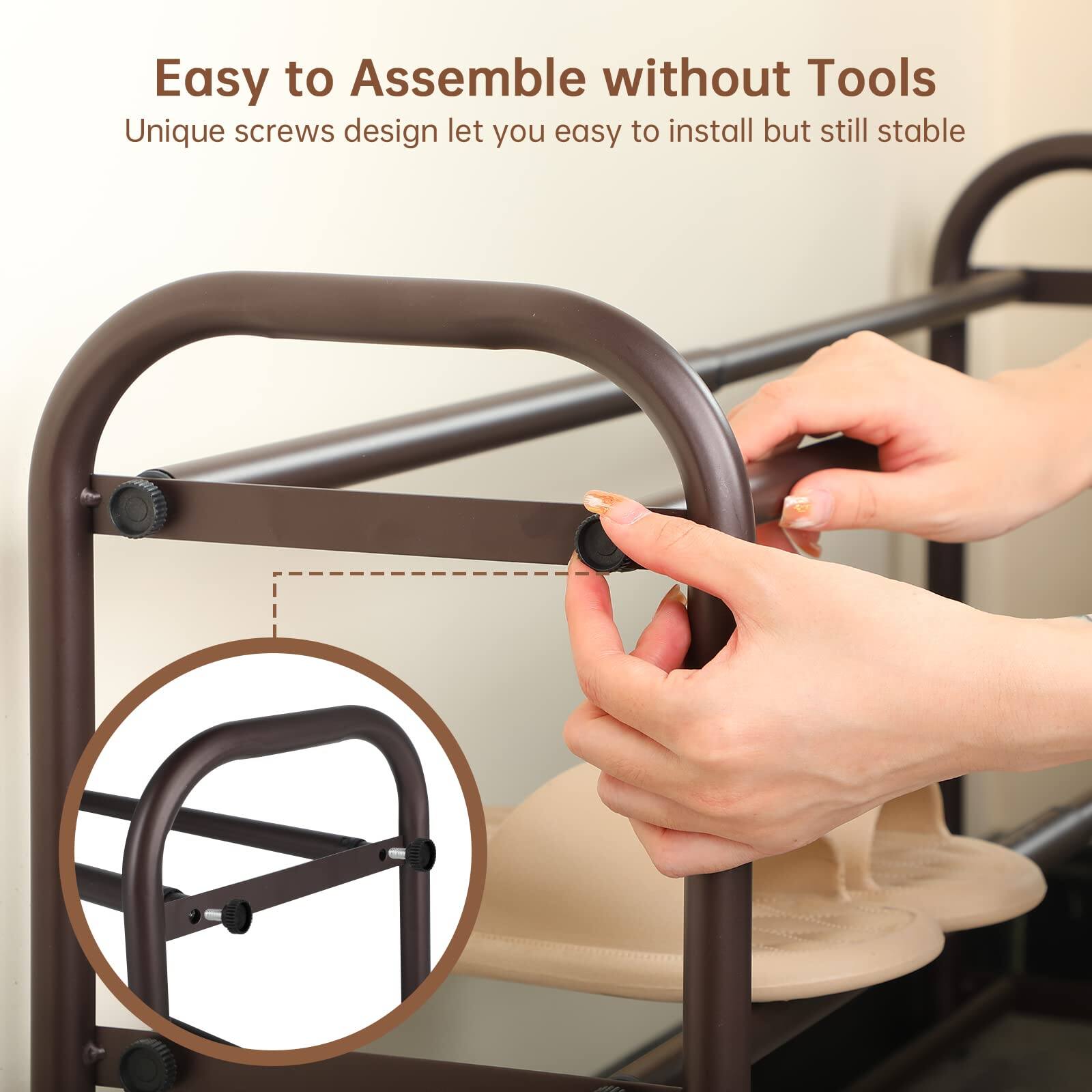 Easy to Assemble without Tools  
Unique screws design let you easy to install but still stable