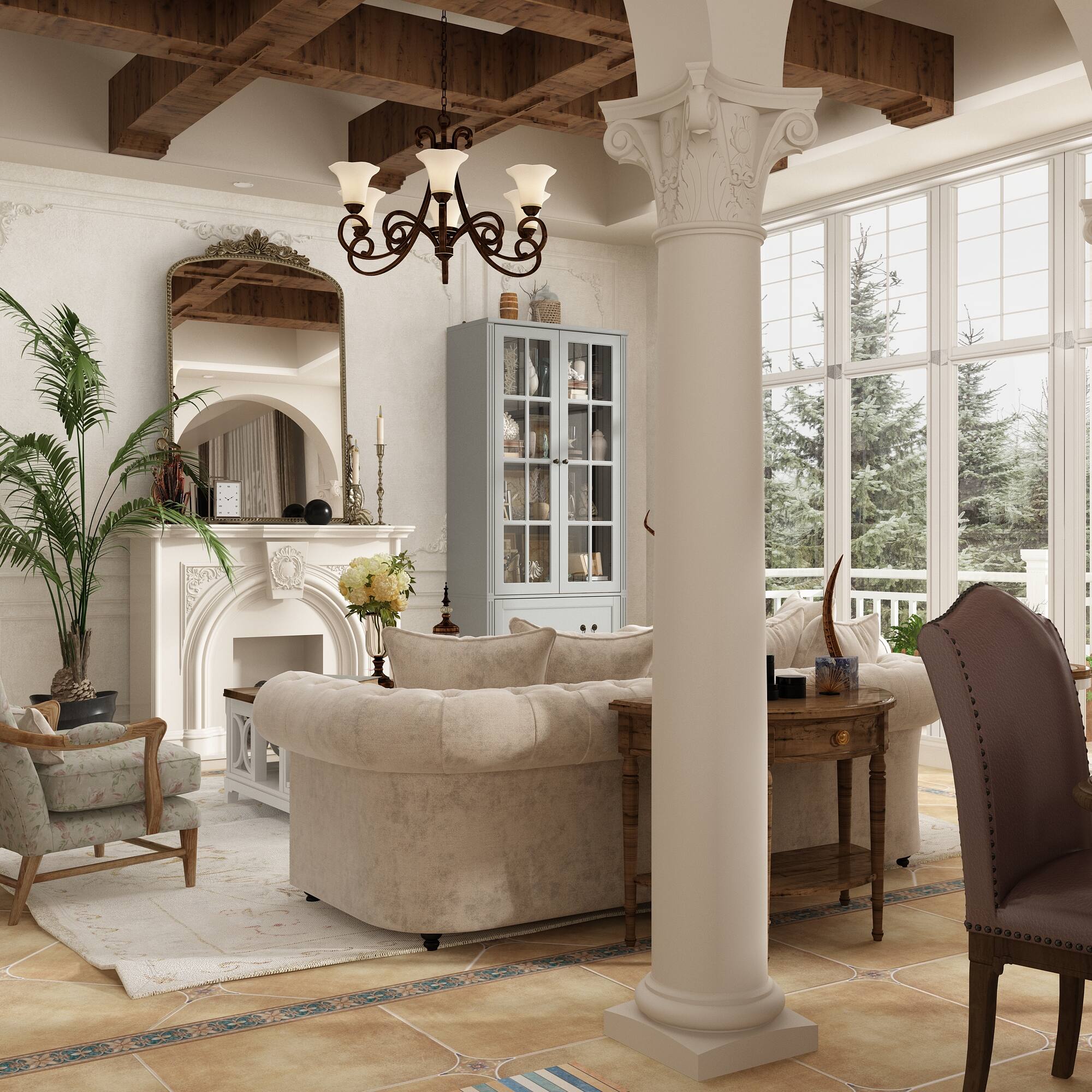 Alt View 8. Famapy - Famapy Minimalist Home Storage Cabinet - Double Glass Doors with Drawers, A Must - Have for Clutter Organization - Gray.