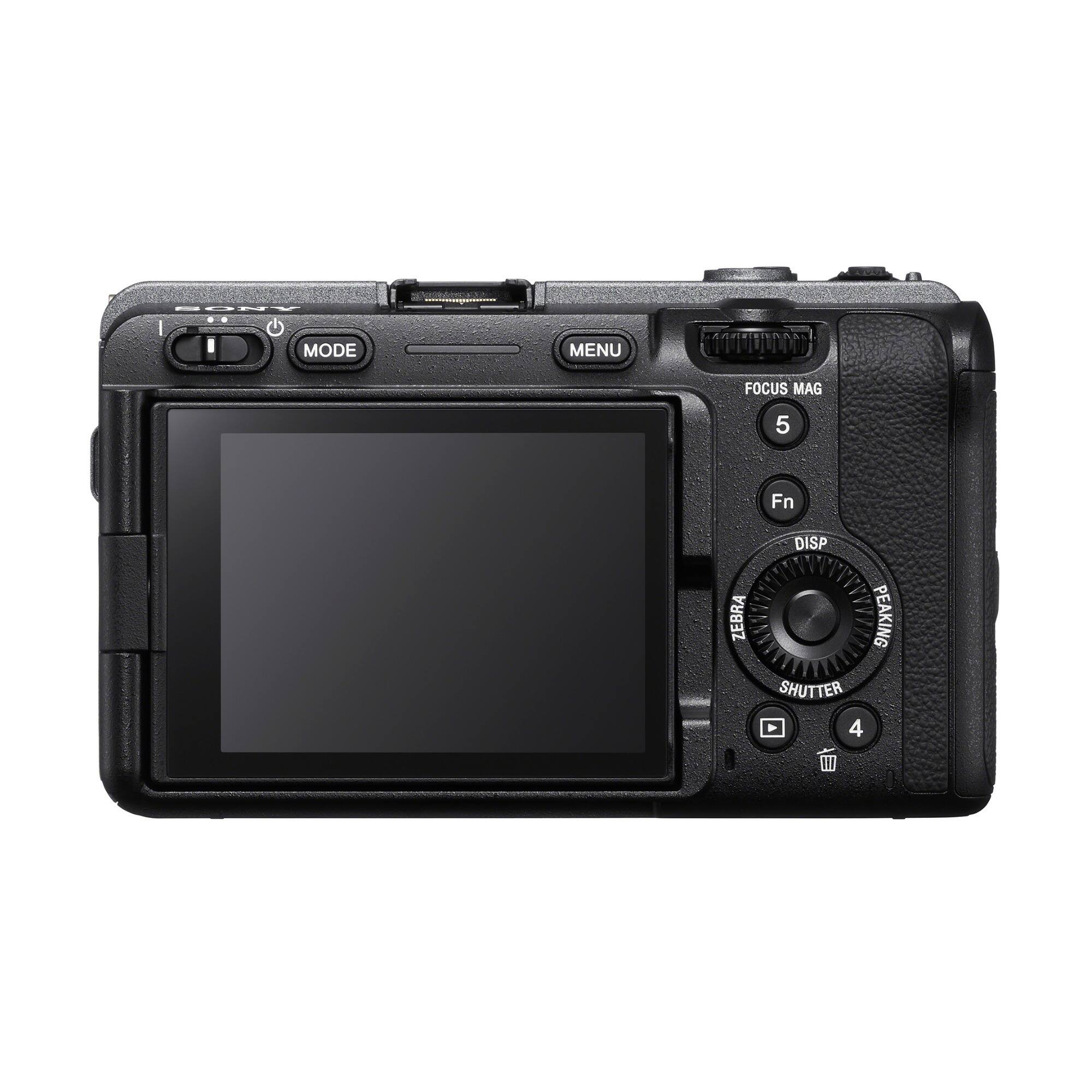 MODE, MENU, FOCUS MAG, 5, Fn, ZEBRA, DISP, SHUTTER, PEAKING, 4