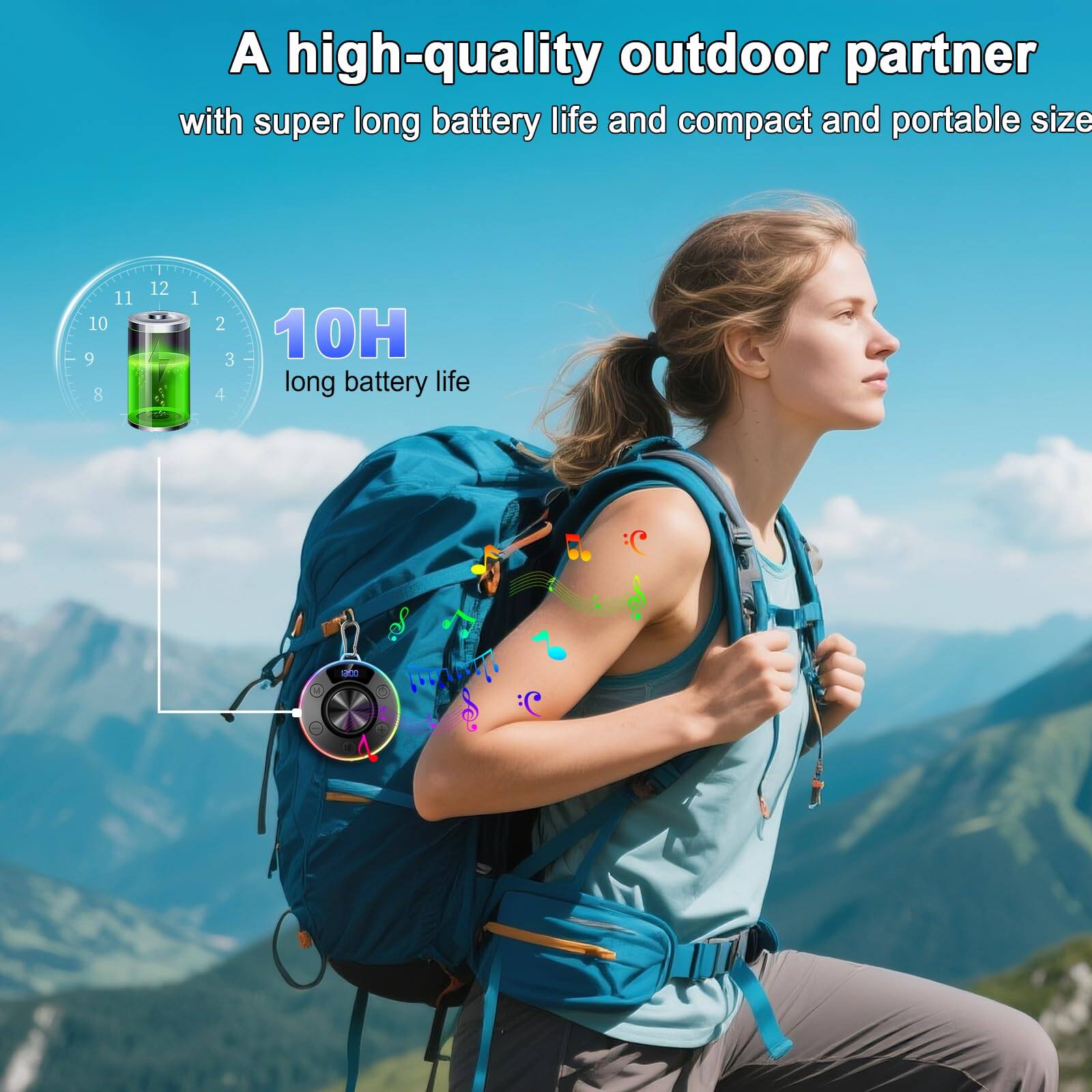A high-quality outdoor partner with super long battery life and compact and portable size

10H long battery life