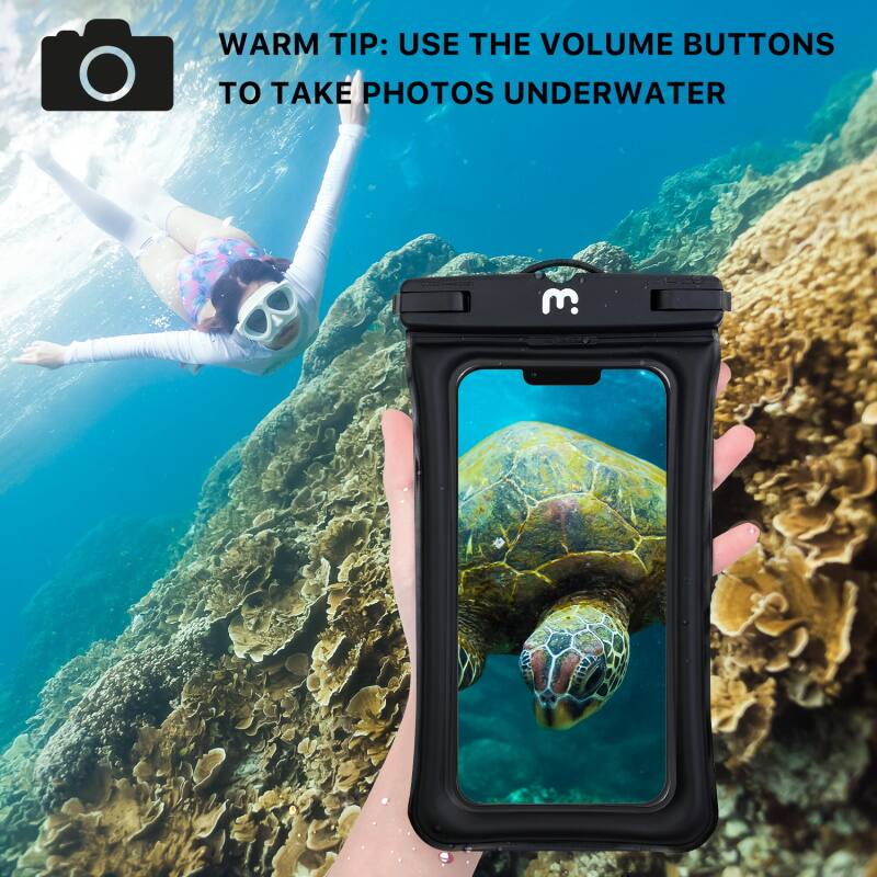 WARM TIP: USE THE VOLUME BUTTONS TO TAKE PHOTOS UNDERWATER