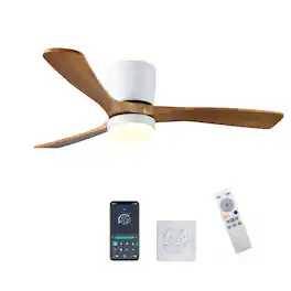 Dexmalle - Dexmalle-42 inch Wood Ceiling Fans with Lights and Remote-Wood