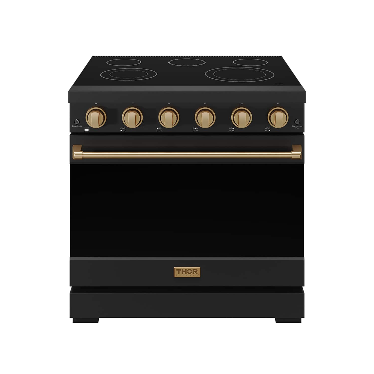 Gordon Ramsay Series by Thor Kitchen 6.0 Cu. Ft Freestanding Electric Range with Bronze Hardware - Black