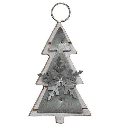 Angle. BreeBe - *Galvanized Tree Ornament 2 Asstd. - Multicolor.