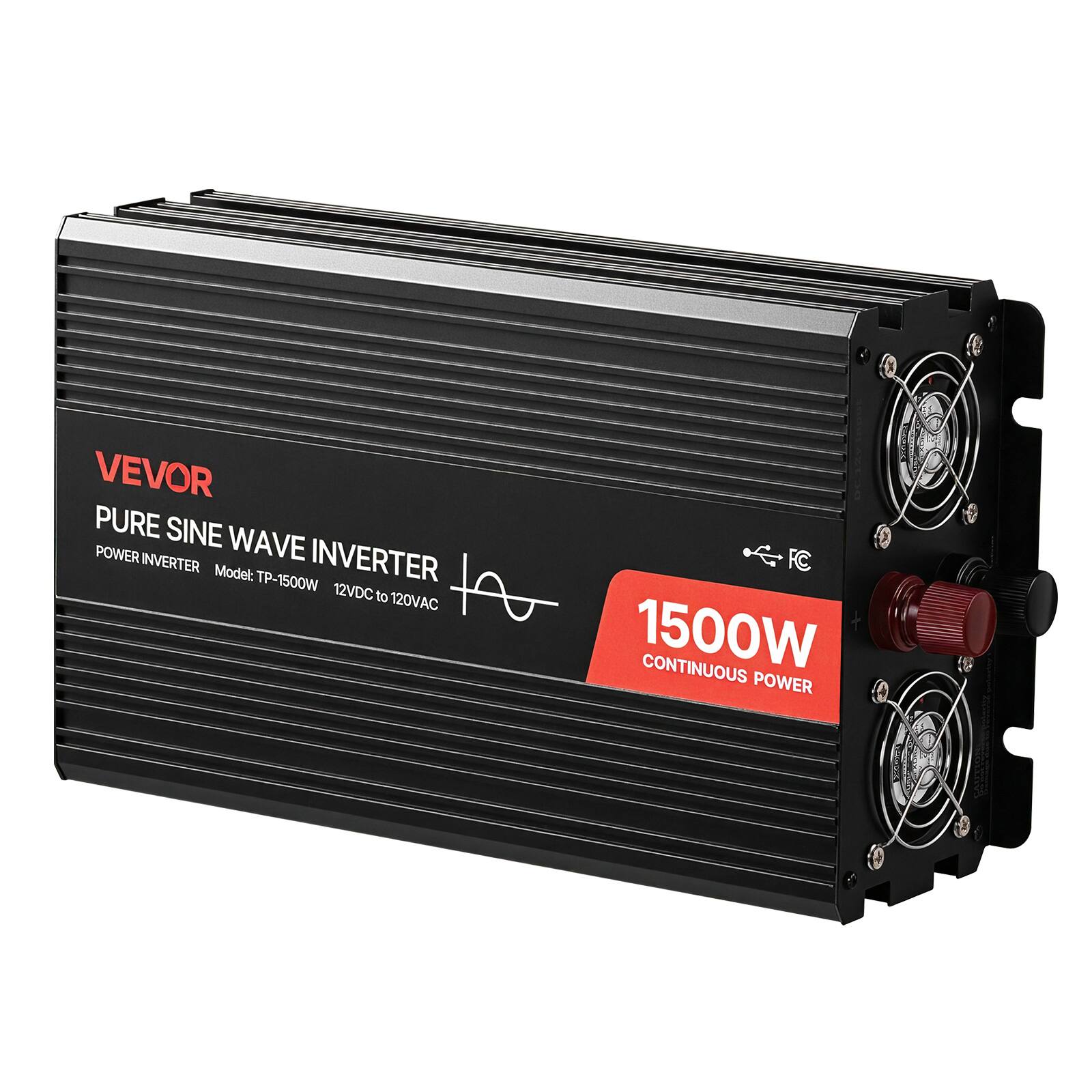 VEVOR PURE SINE WAVE POWER INVERTER  
Model: TP-1500W  
12VDC to 120VAC  
1500W CONTINUOUS POWER