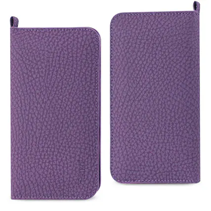 Front. Reiko - Universal Wallet Phone Case With Side Pockets And Magnetic Flap For Iphone 6 /6S (5.59X2.79X0.42 Inches) In Purple - Purple.