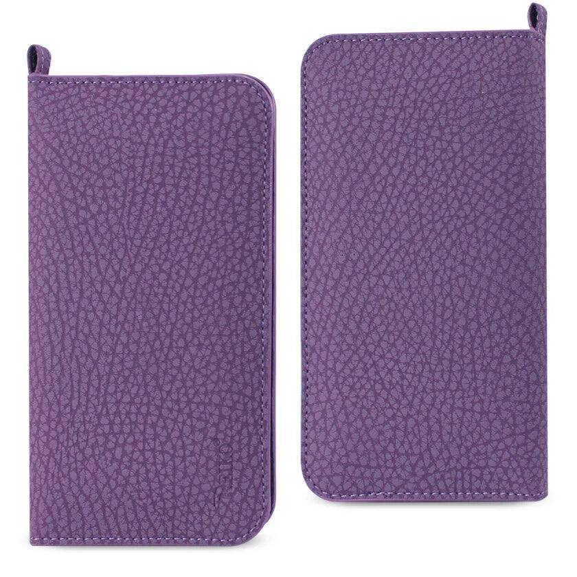 Front. Reiko - Universal Wallet Phone Case With Side Pockets And Magnetic Flap For Iphone 6 /6S (5.59X2.79X0.42 Inches) In Purple - Purple.