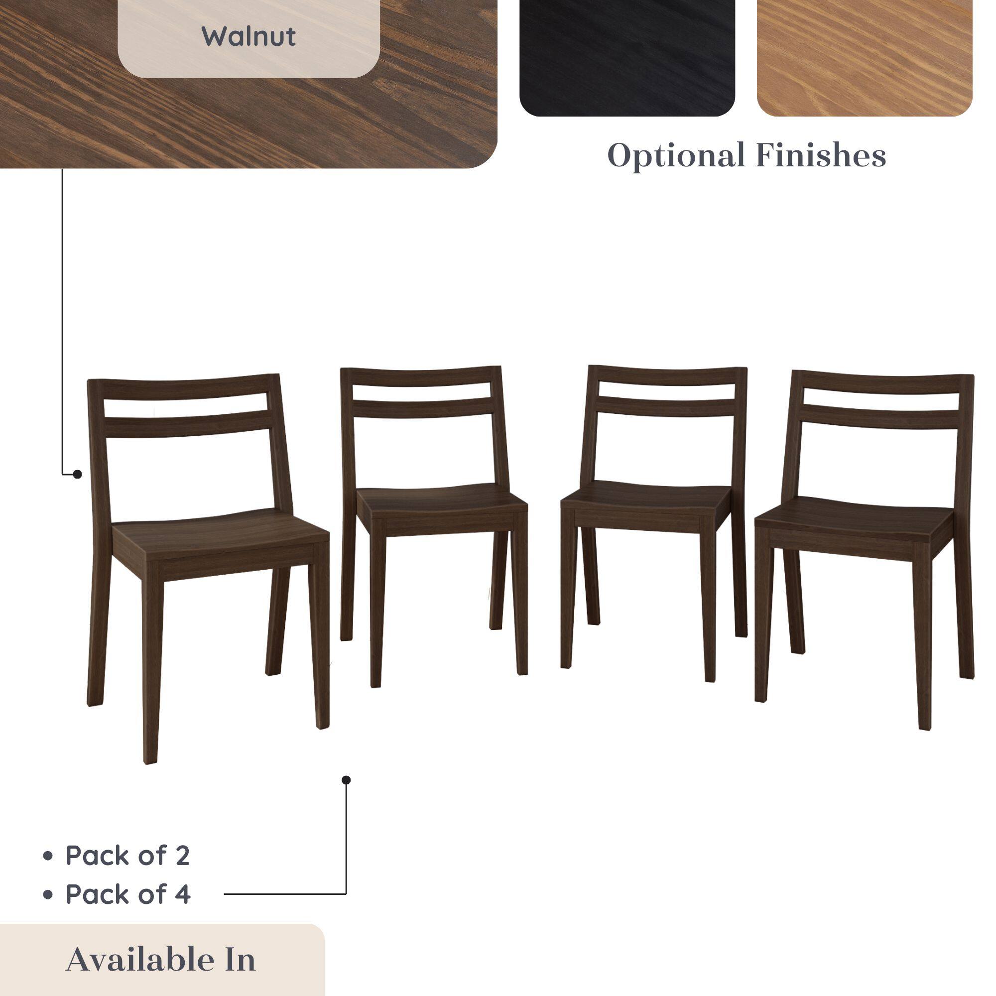 Walnut Optional Finishes  
Pack of 2  
Pack of 4  
Available In