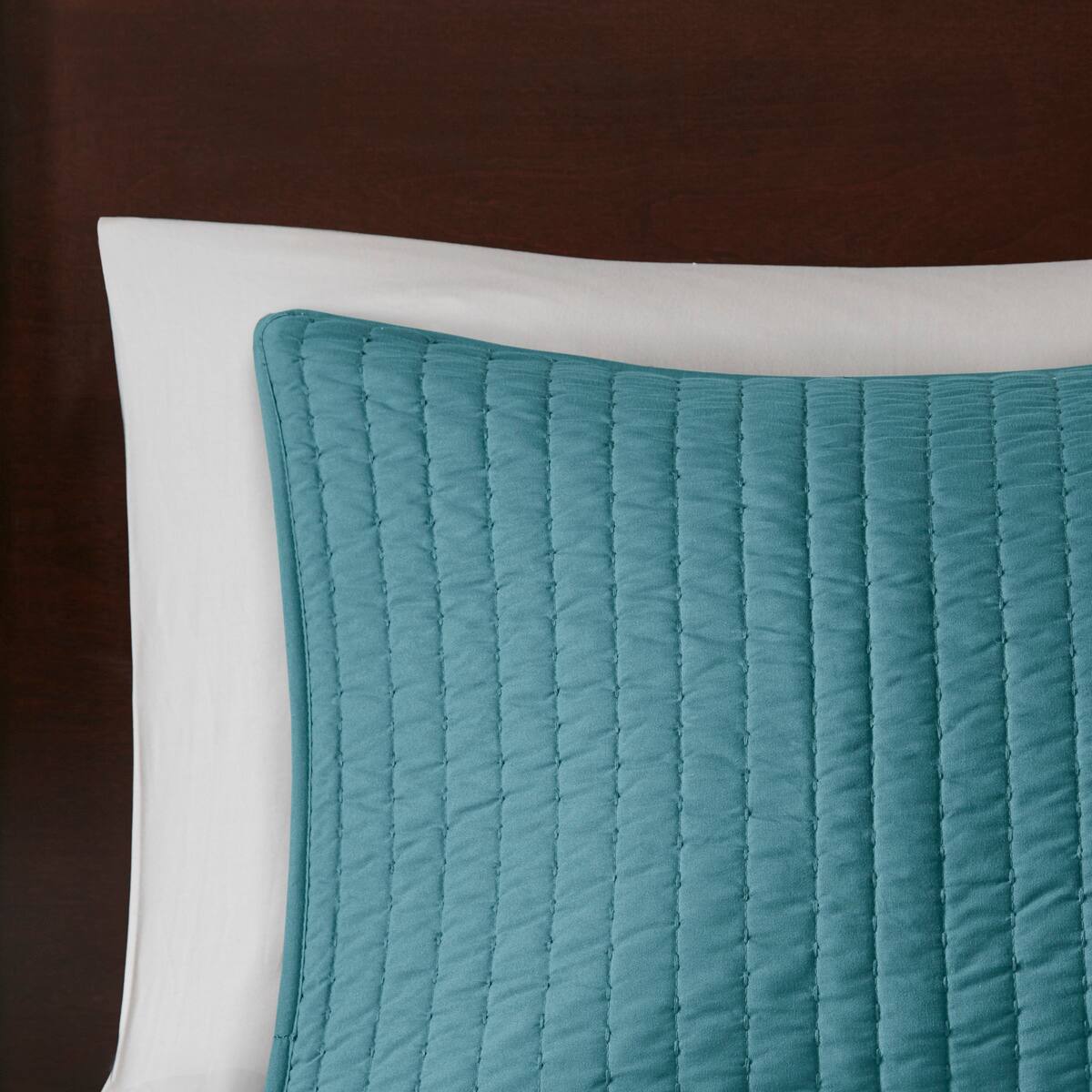 Alt View 3. TinyHomie - 3 Piece Quilt Set Teal Full/Queen - Teal.