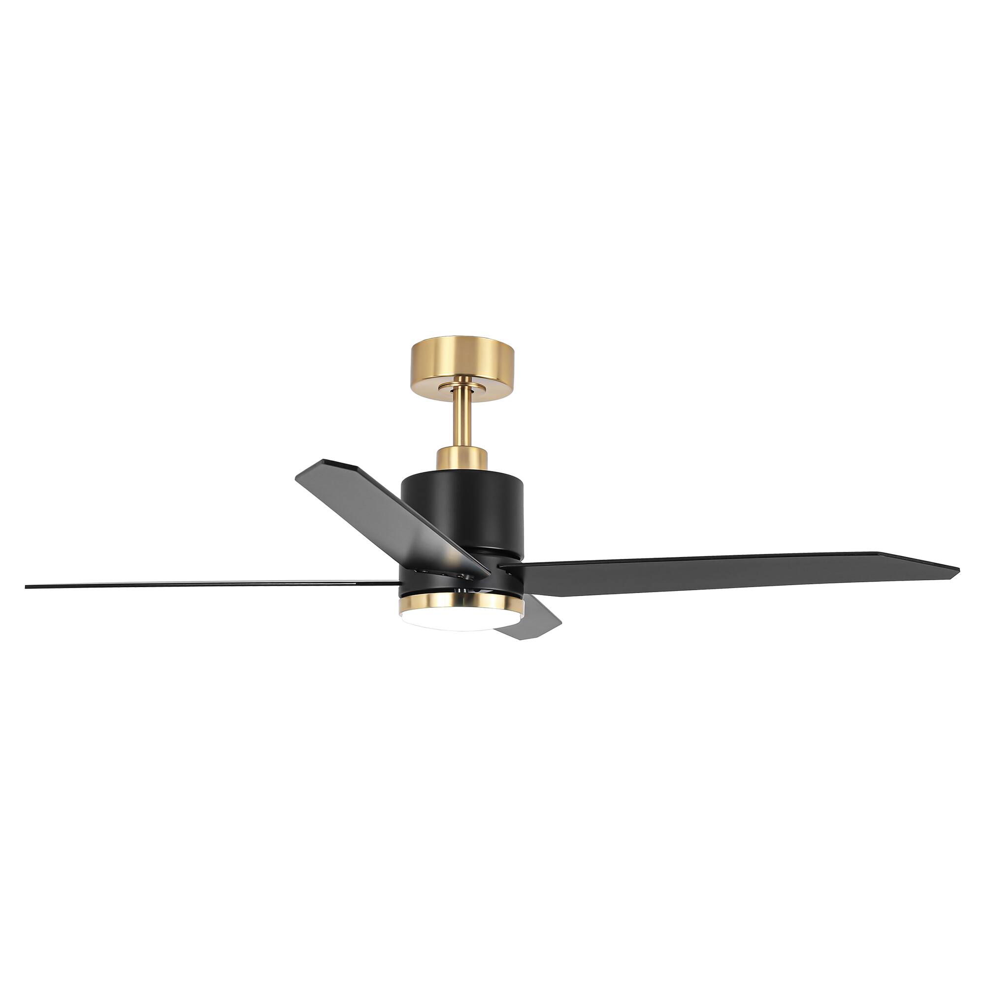 Alt View 7. Parrot Uncle - 52" Black Wood 4-Blade Dimmable Modern Ceiling Fan with Light and Remote - Black.