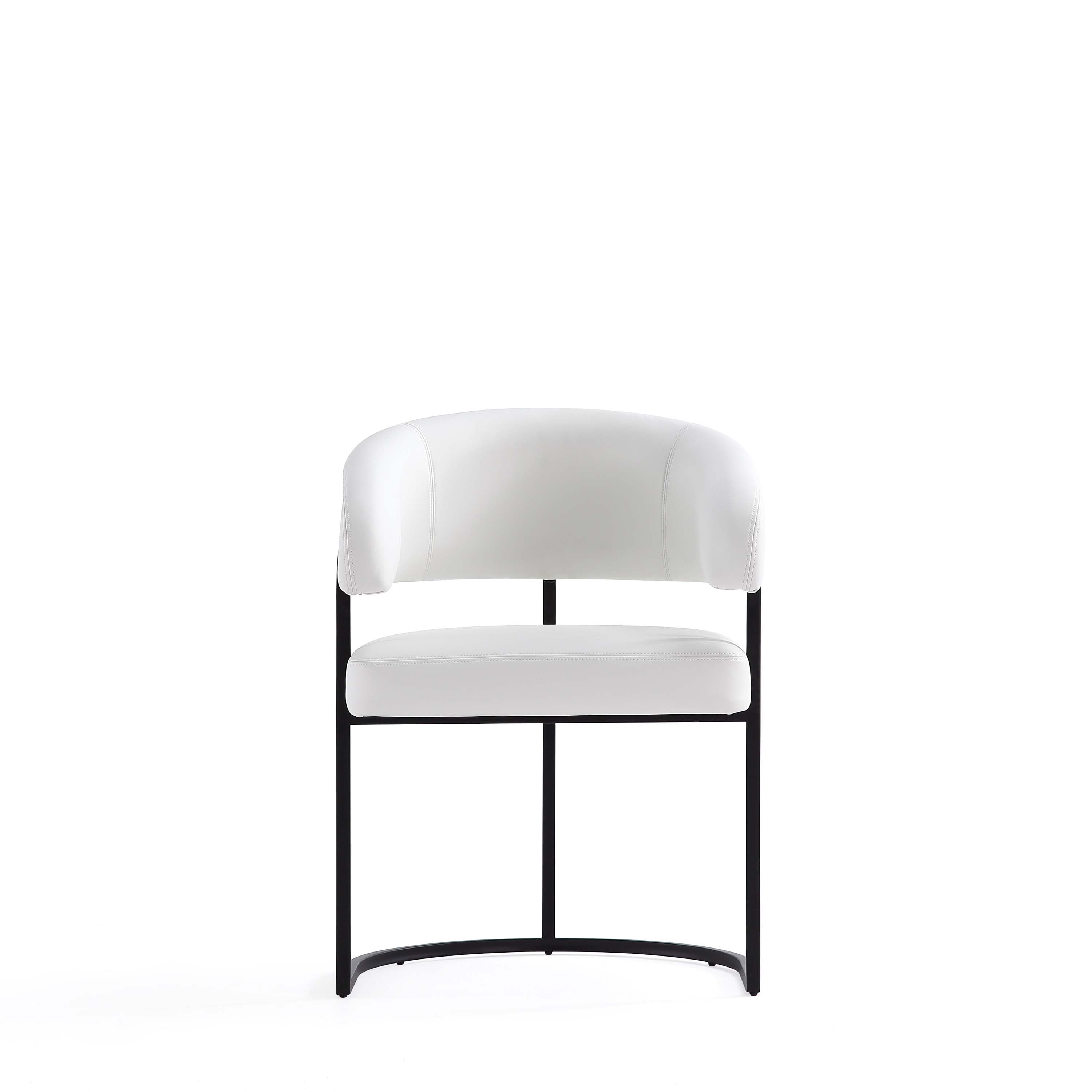 Alt View 2. Manhattan Comfort - Augusta Modern Metal Vegan Leather Dining Chair - White.