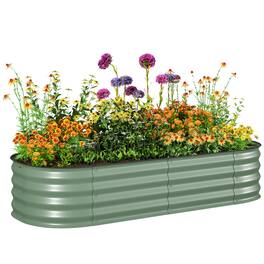 Outsunny - x 2' x 1' Galvanized Raised Garden Bed Kit - Green