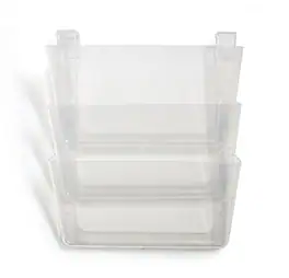 TRU RED - 3-Pocket Plastic Letter Wall File - Clear