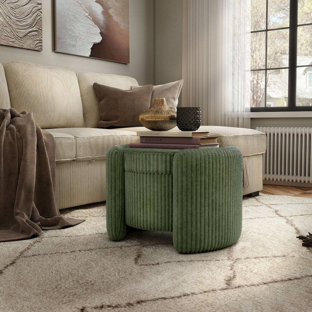 Alt View 3. Furniture of America - Furniture of America Venner Ottoman with Hidden Storage - Green.