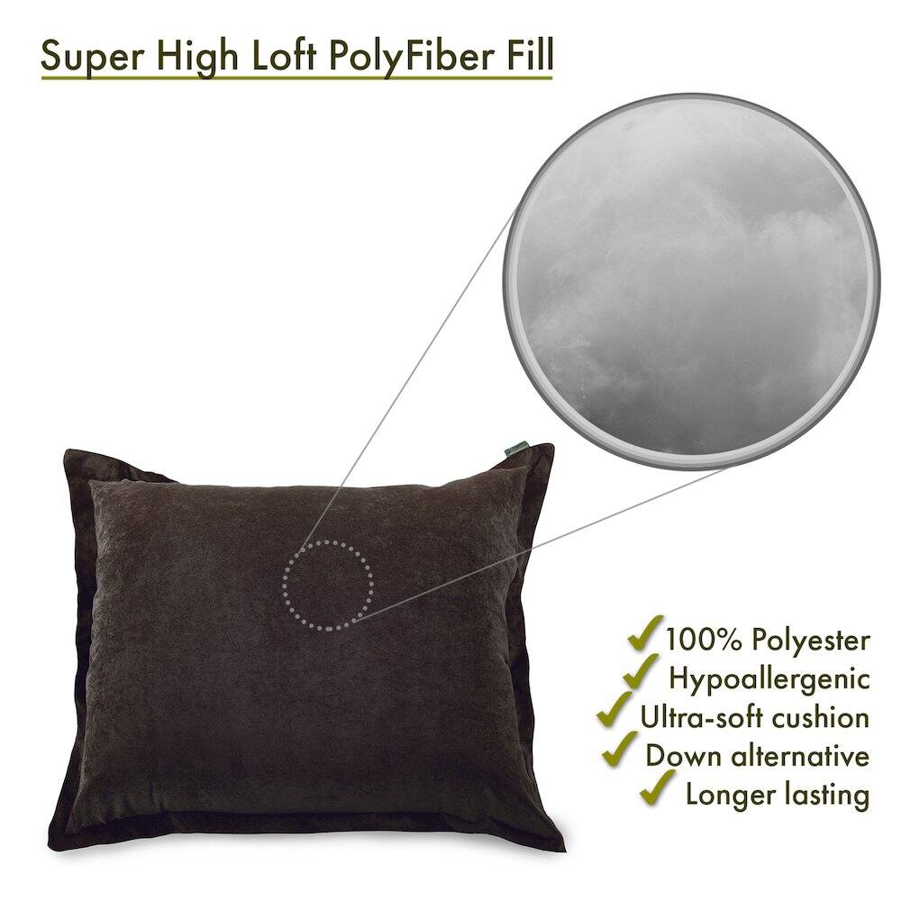 Super High Loft PolyFiber Fill

- 100% Polyester
- Hypoallergenic
- Ultra-soft cushion
- Down alternative
- Longer lasting
