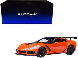 2019 Chevrolet Corvette C7 ZR1 Sebring Tintcoat with Carbon Top 1/18 Model Car by Autoart - Orange