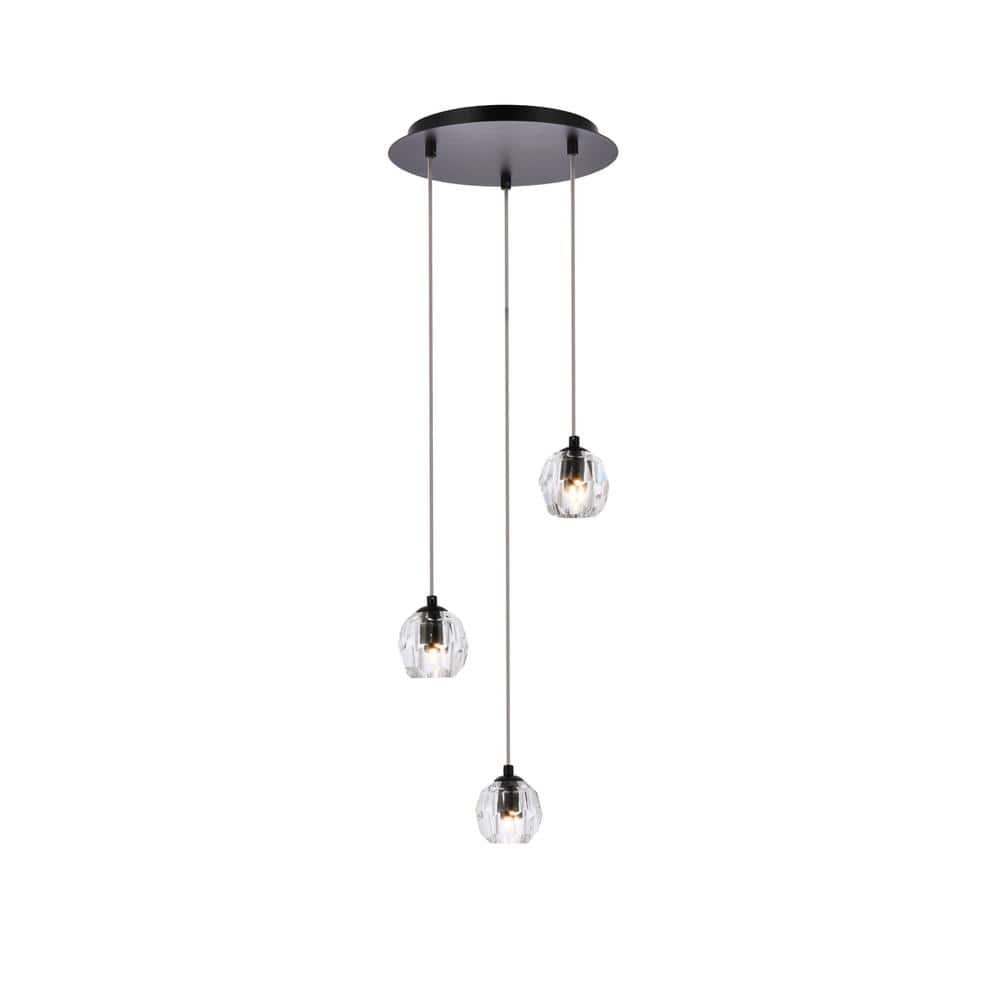 Elegant Lighting - Eren 3 lights pendant - Black price history on PriceWatchPro