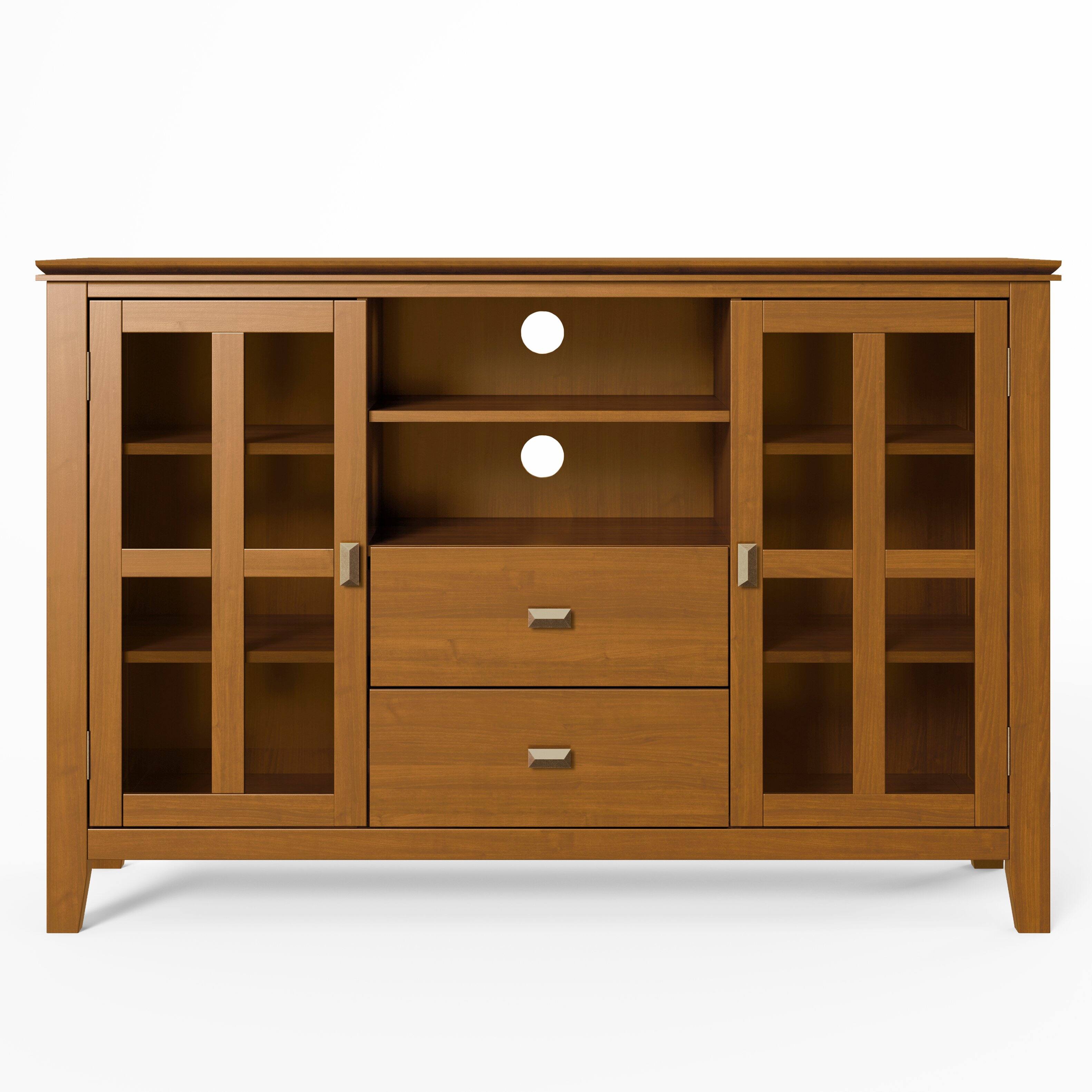 Alt View 7. Simpli Home - Artisan SOLID WOOD Tall TV Media Stand in Honey Brown For TVs up to 60 inches - Honey Brown.