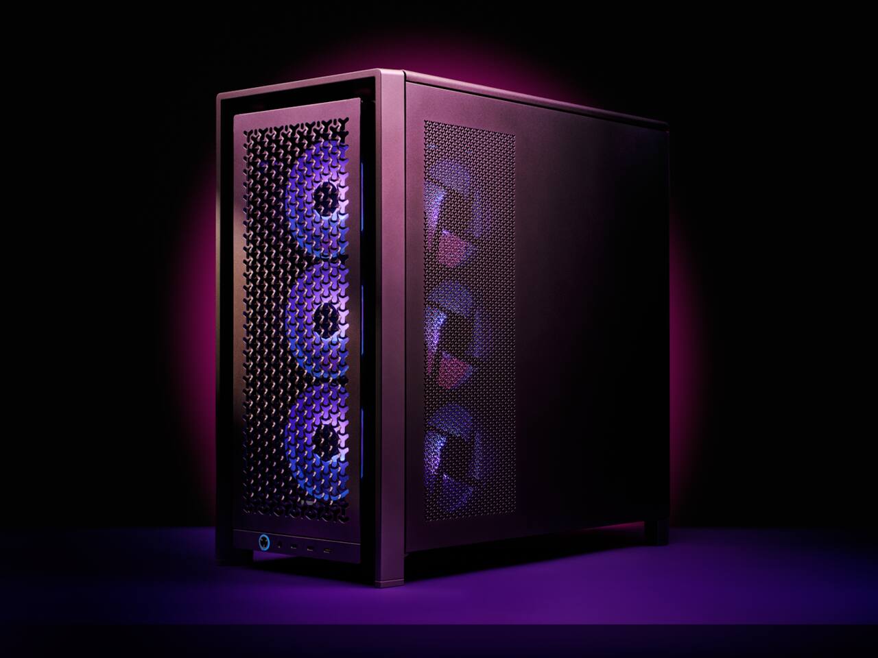 Alt View 3. CORSAIR - CORSAIR FRAME 4000D Modular Mid-Tower PC Case - Vault Series, Galaxy, Customizable, InfiniRail, 360mm Radiator Support - Galaxy.