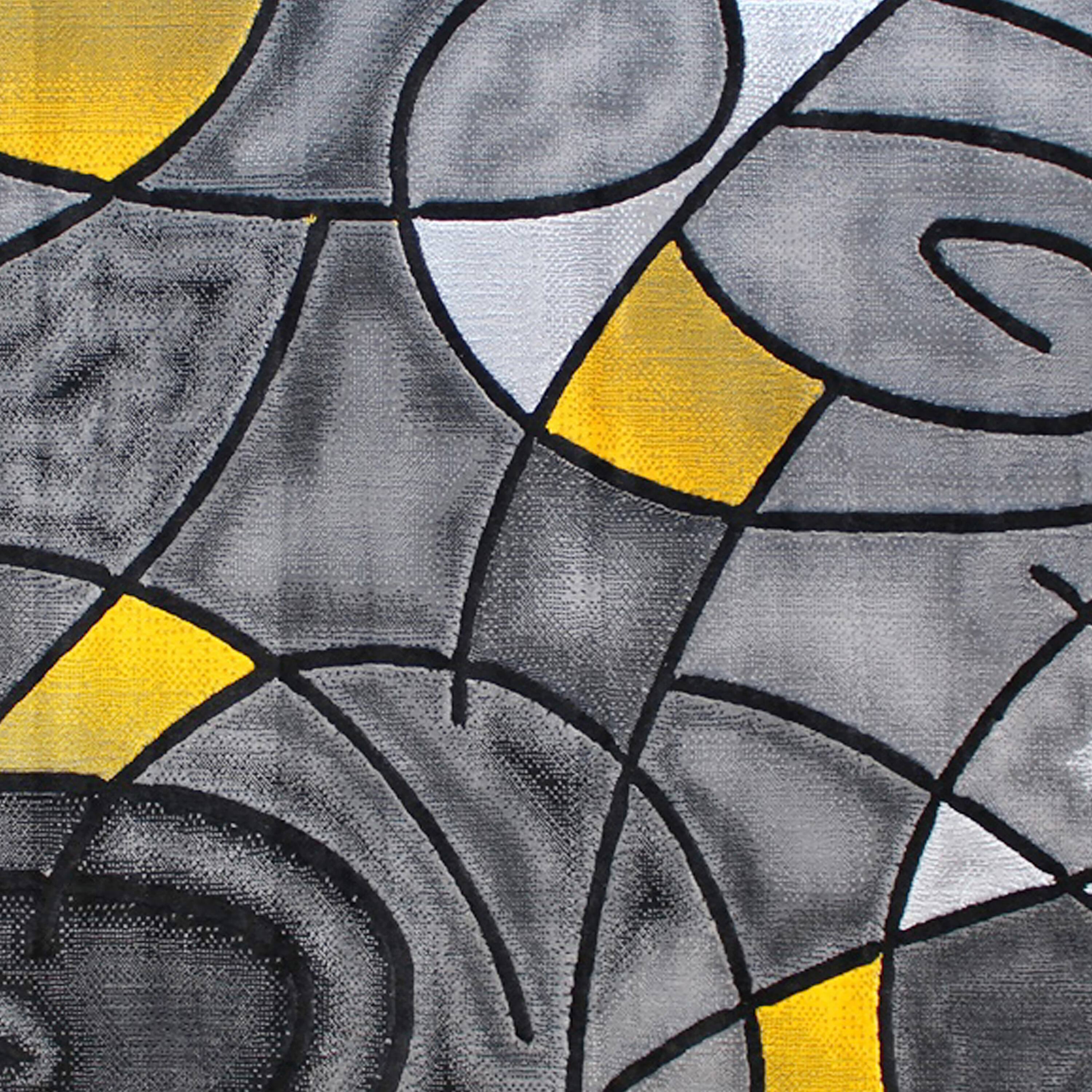 Alt View 5. Emma + Oliver - Urbane Contemporary Abstract Geometric Olefin Accent Rug in Gradient Shades with Natural Jute Backing - Yellow.