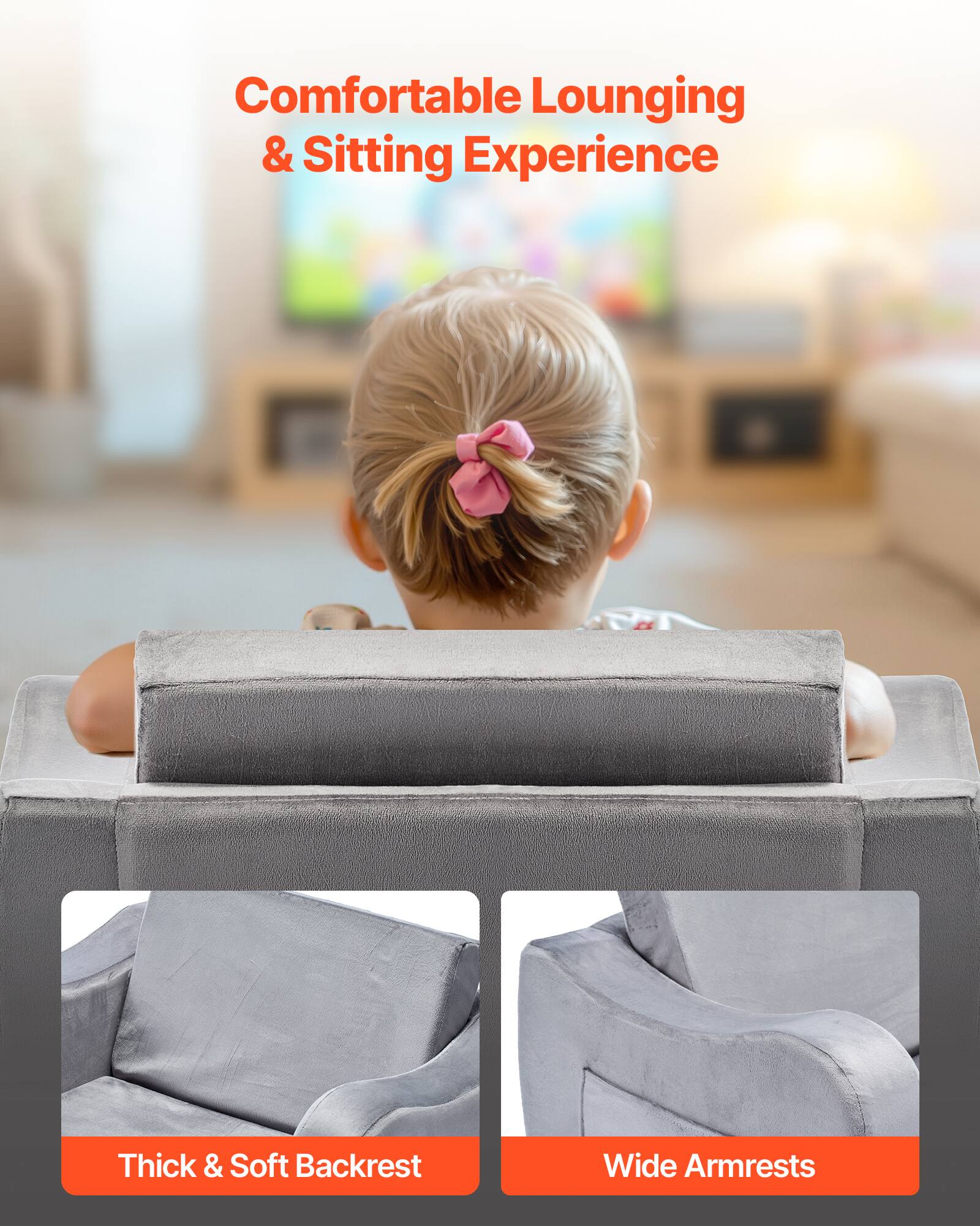 Comfortable Lounging & Sitting Experience

Thick & Soft Backrest

Wide Armrests